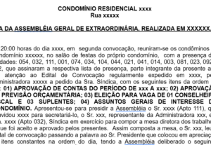 Eu vou fazer sua Ata de assembleia de condomínio