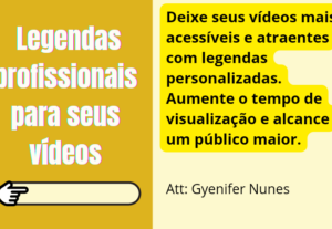 Eu vou criar legendas para seus vídeos no YouTube