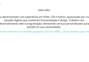 Eu vou Resolver qualquer problema em HTML,CSS e Python.
