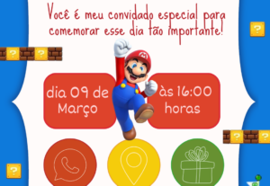 Eu vou fazer seu convite personalizado e interativo