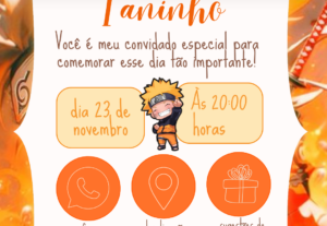 Eu vou fazer um convite lindo e interativo para você.