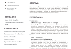 Eu vou Fazer o seu currículo da forma correta
