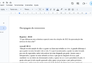 Eu vou fazer uma decupagem completa do seu vídeo ou áudio