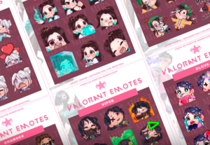 Eu vou te enviar 9x Emotes de Valorant para Twitch