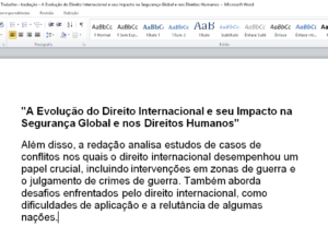 Eu vou traduzir seu texto, redação.