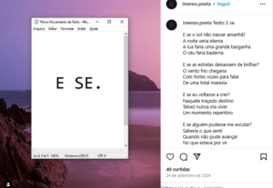 Eu vou criar poemas, poesias ou similares