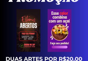 Eu vou criar duas artes por 20 reais