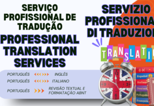 Eu vou fazer a sua tradução e/ou a revisão do seu texto