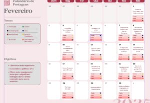 Eu vou criar um calendário de postagem de conteúdo