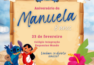 Eu vou criar seu convite de aniversário personalizado.