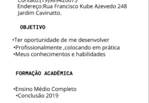 Eu vou criar um currículo perfeito pra vocês