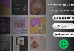 Eu vou fazer até 05 templates de qualquer nicho em 24h