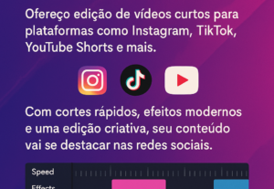 Eu vou Fazer edição de vídeos curtos para redes sociais.