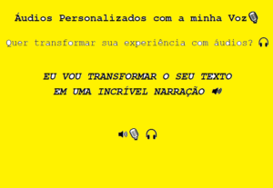 Eu vou Fazer o seu áudio com a minha voz e com total dedicaç...