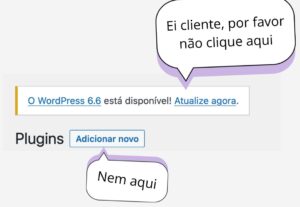 Eu vou fazer a atualização do seu site WordPress