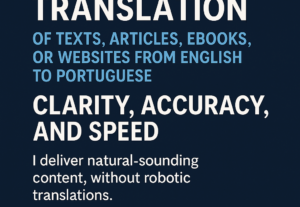 Eu vou traduzir textos do inglês para o português