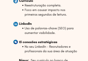 Eu vou ajustar seu LinkedIn e currículo.