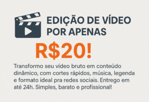Eu vou Cortar e Editar 3 vídeos seus