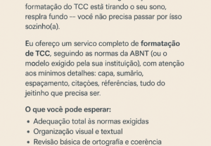 Eu vou fazer Formatação de Trabalho de Conclusão de Curso