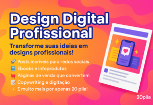 Eu vou criar artes digitais, infoprodutos e outros para você