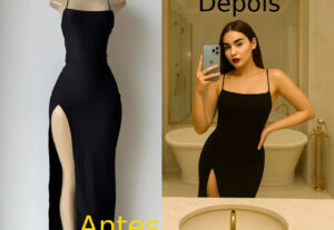 Eu vou Modelos geradas por IA vestindo os looks da sua loja.