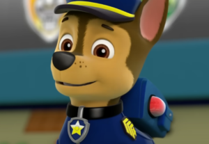 Eu vou fazer Chase da Patrulha Canina falando sua mensagem