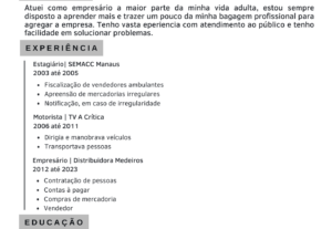 Eu vou criar um currículo atrativo e elegante.