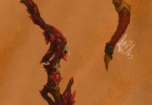 Eu vou Criar para você desenho de armas e personagens de RPG...