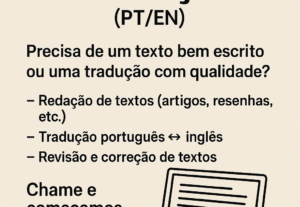 Eu vou fazer Redação e tradução profissional PT EN