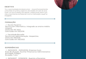 Eu vou criar um currículo atrativo.