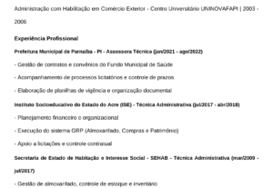 Eu vou criar um currículo atrativo.