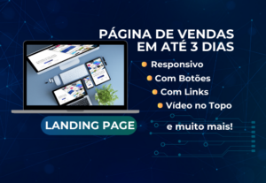 Eu vou Criar sua página de vendas Completo em até 3 dias.