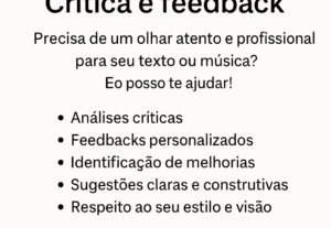 Eu vou revisar e sugerir melhorias no seu texto