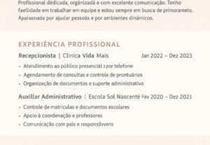 Eu vou criar um currículo, anúncio ou postagem atrativo.
