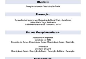 Eu vou criar um currículo atrativo.