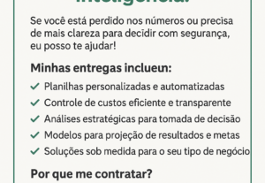 Eu vou criar planilhas interativas e controles automaticos