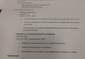 Eu vou  criar um currículo atrativo
