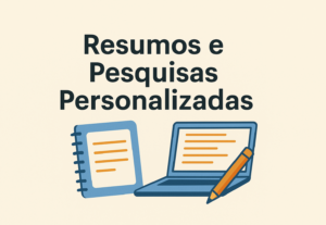 Eu vou resumir textos e fazer pesquisas.