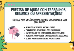 Eu vou fazer resumos acadêmicos e apresentações escolares