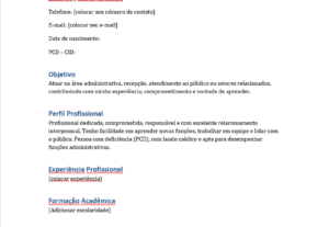 Eu vou fazer um currículo para você.