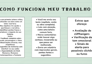 Eu vou dar feedback honesto como beta reader