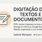 Eu vou Digitar  documentos, PDFs e textos escaneados.