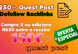 Eu vou 250 a 1500 Guest Post sites DA30-70 links contextuais