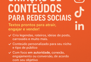 Eu vou criar seus conteúdos para Redes Sociais
