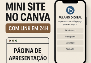 Eu vou criar seu mini site no Canva com link em 24h