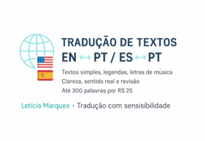 Eu vou Traduzir textos - pt/en/es