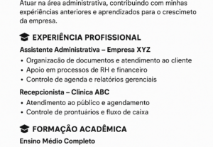Eu vou criar um currículo atrativo