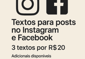 Eu vou criar textos incríveis para seus posts