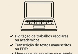 Eu vou fazer a digitalização ou diagramação do seu texto