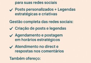 Eu vou criar conteúdos para suas redes sociais.